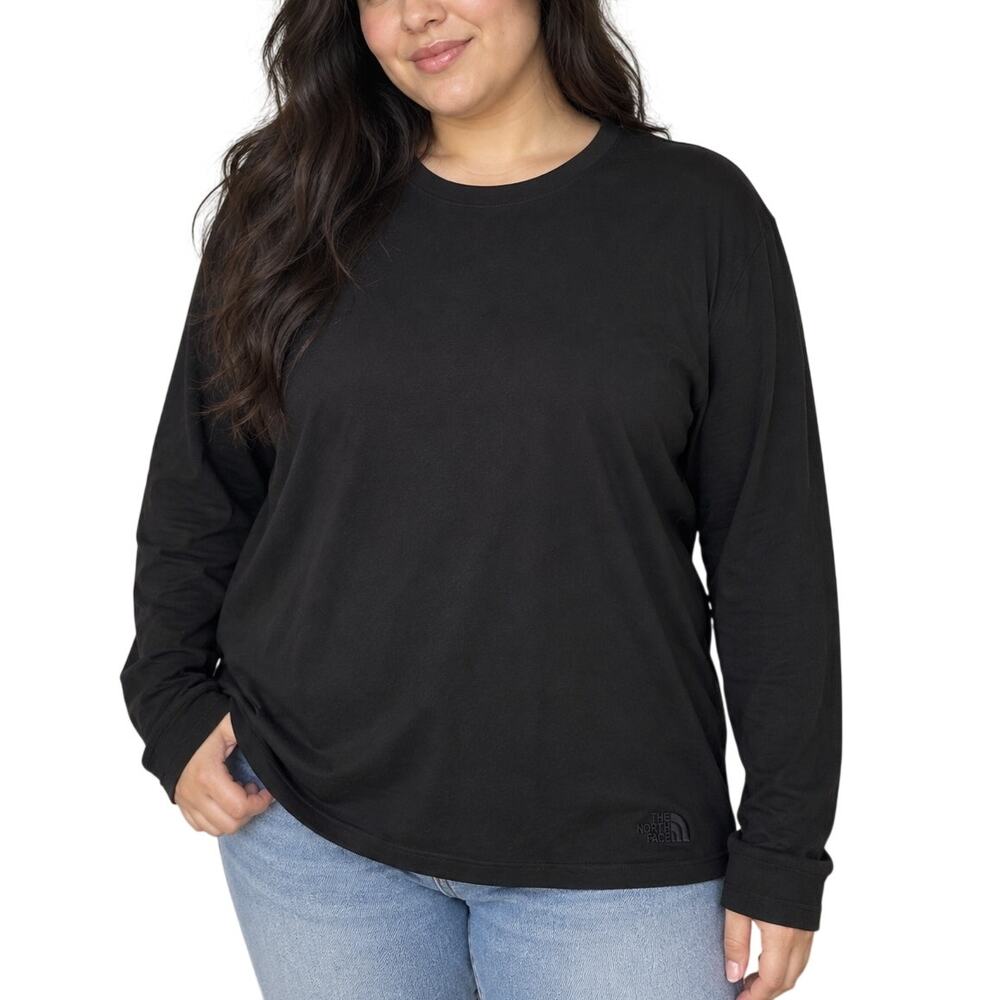 The North Face Black Long Sleeve Shirt XXXL Embroidered Logo